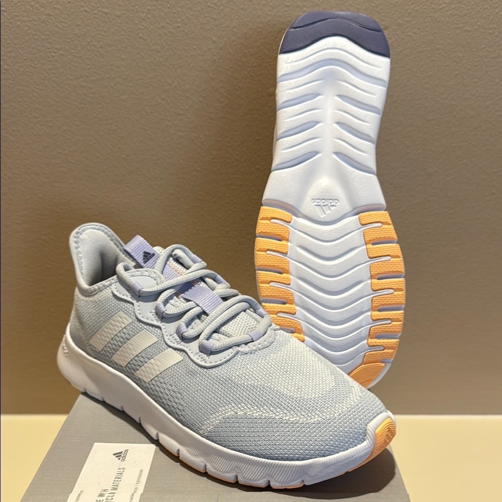 Adidas Nario Move Size 7.5 Women's Running Shoe Light Blue & White